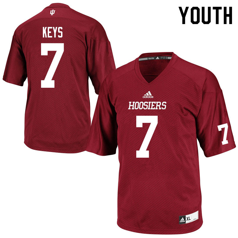 Youth #7 Christopher Keys Indiana Hoosiers College Football Jerseys Sale-Crimson